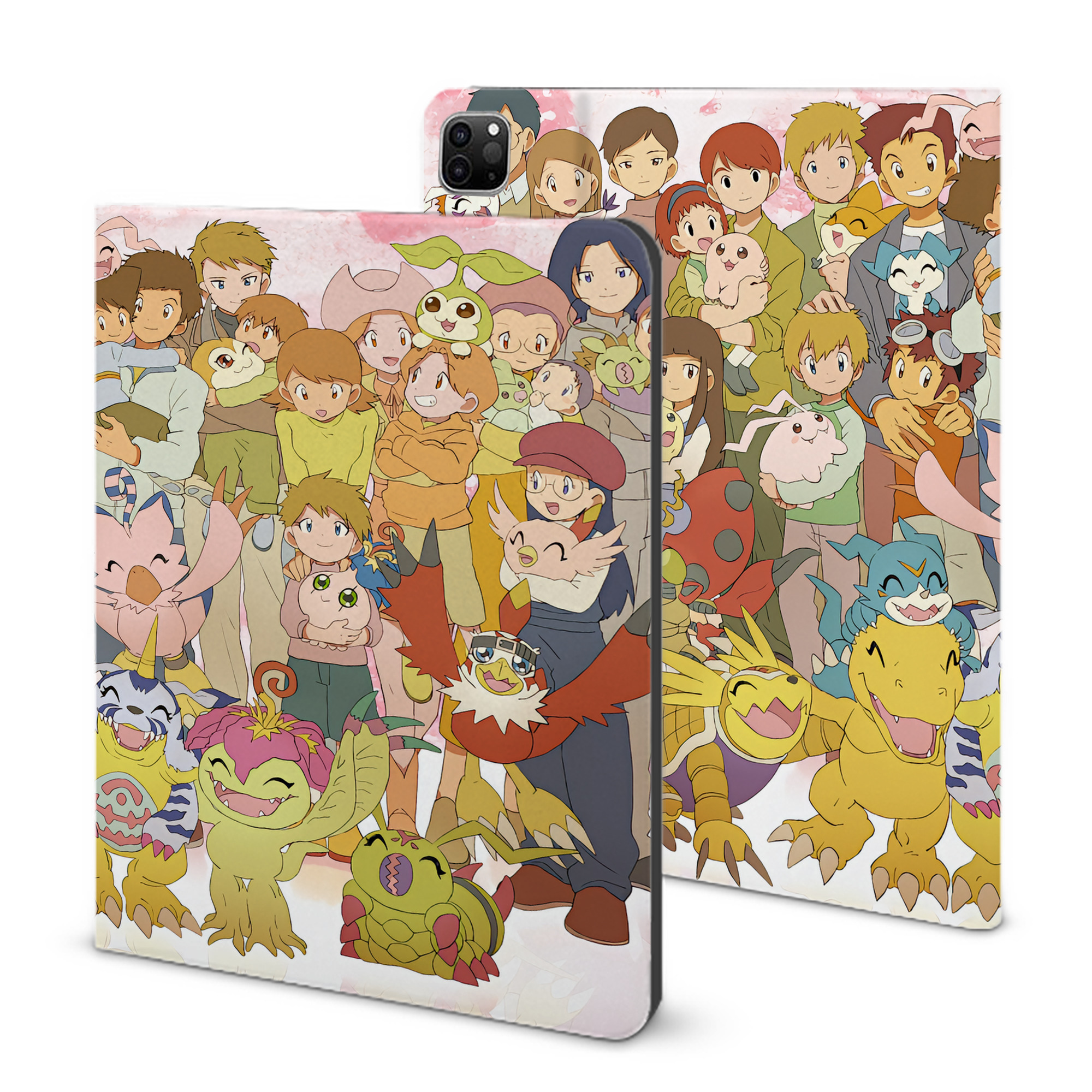 （画像用） Digimon デジタルモンスター/デジモン IPad ケース ブック型 PUレザー TPU 耐衝撃 軽量 薄型 ペン収納なし 全面保護 IPad 各モデル対応